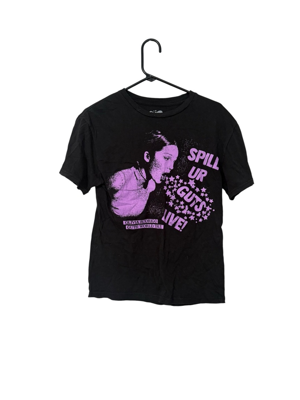 Bravado Black Short-Sleeve Tee with Pink 'Spill Ur Guts' Graphic